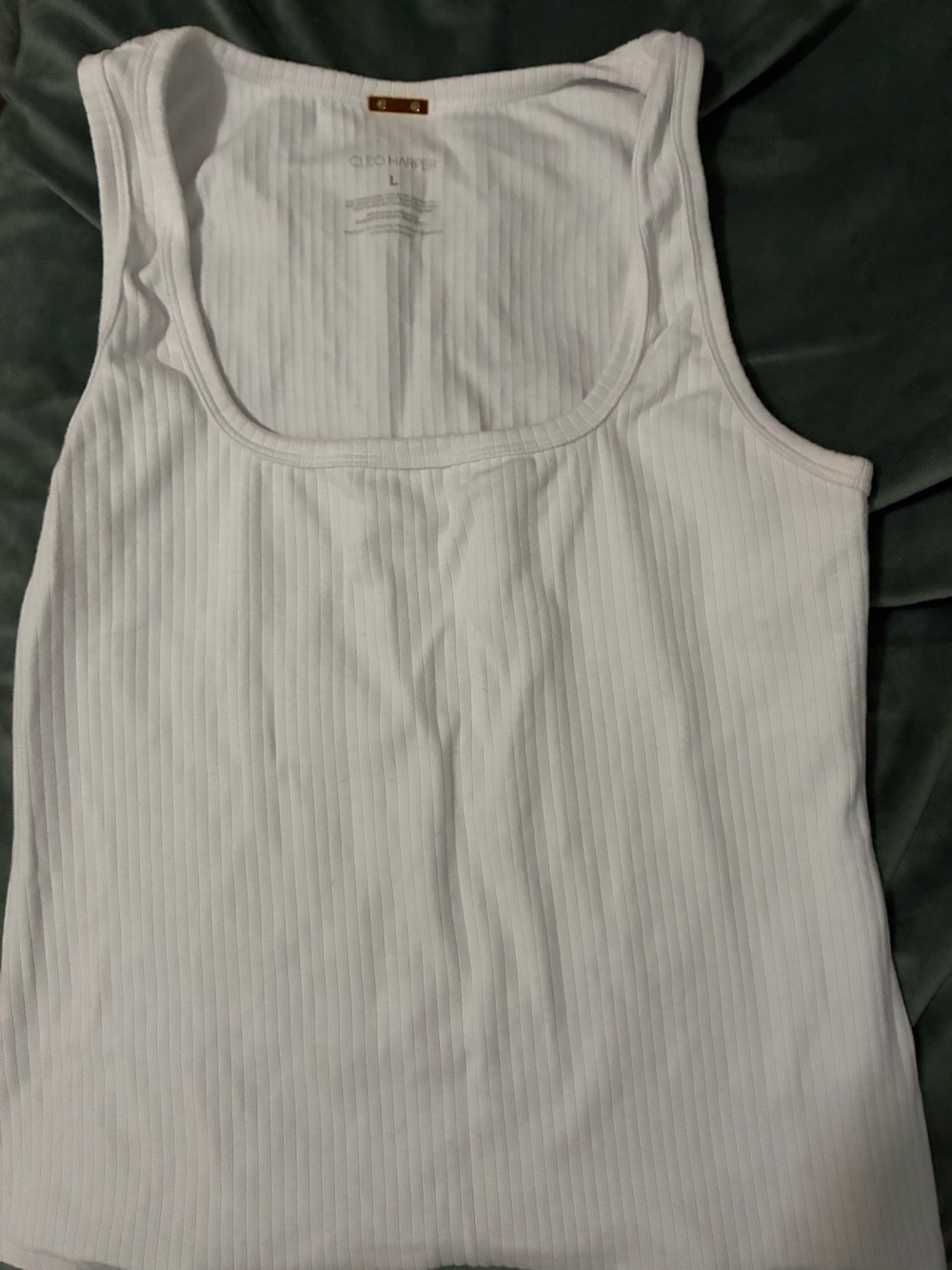 Cleo Harper White Ribbed Tank Top